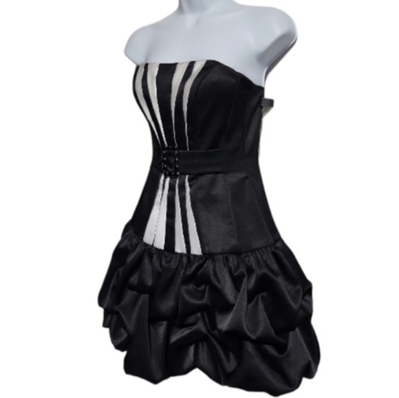 Jessica McClintock for Gunne Sax Black Strapless Prom Evening Dress 1 - Picture 2 of 8